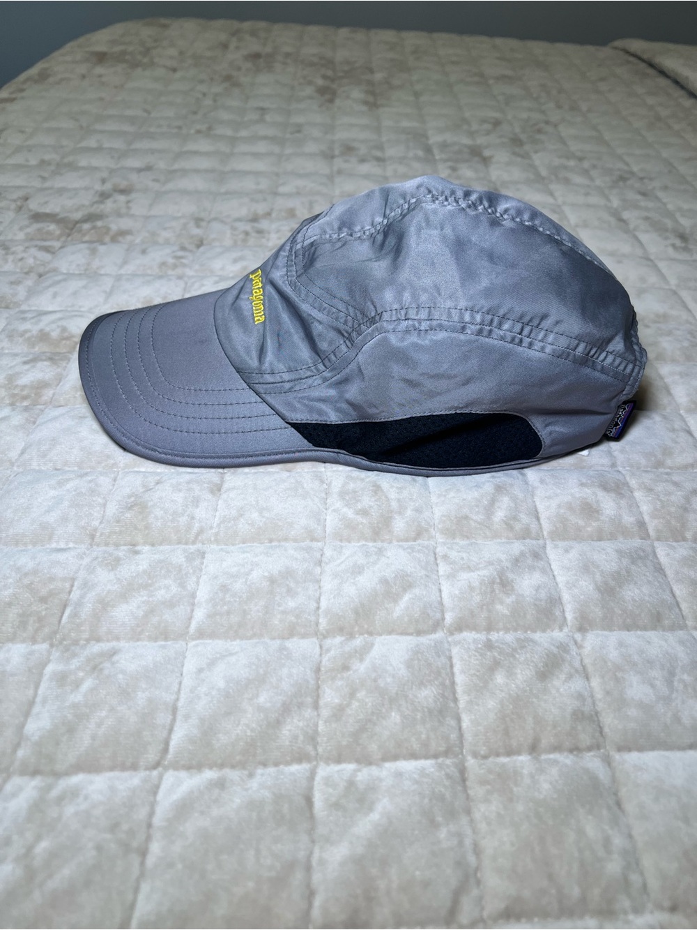 Patagonia Gray Trail Running Cap with Yellow Logo - Picture 5 of 6